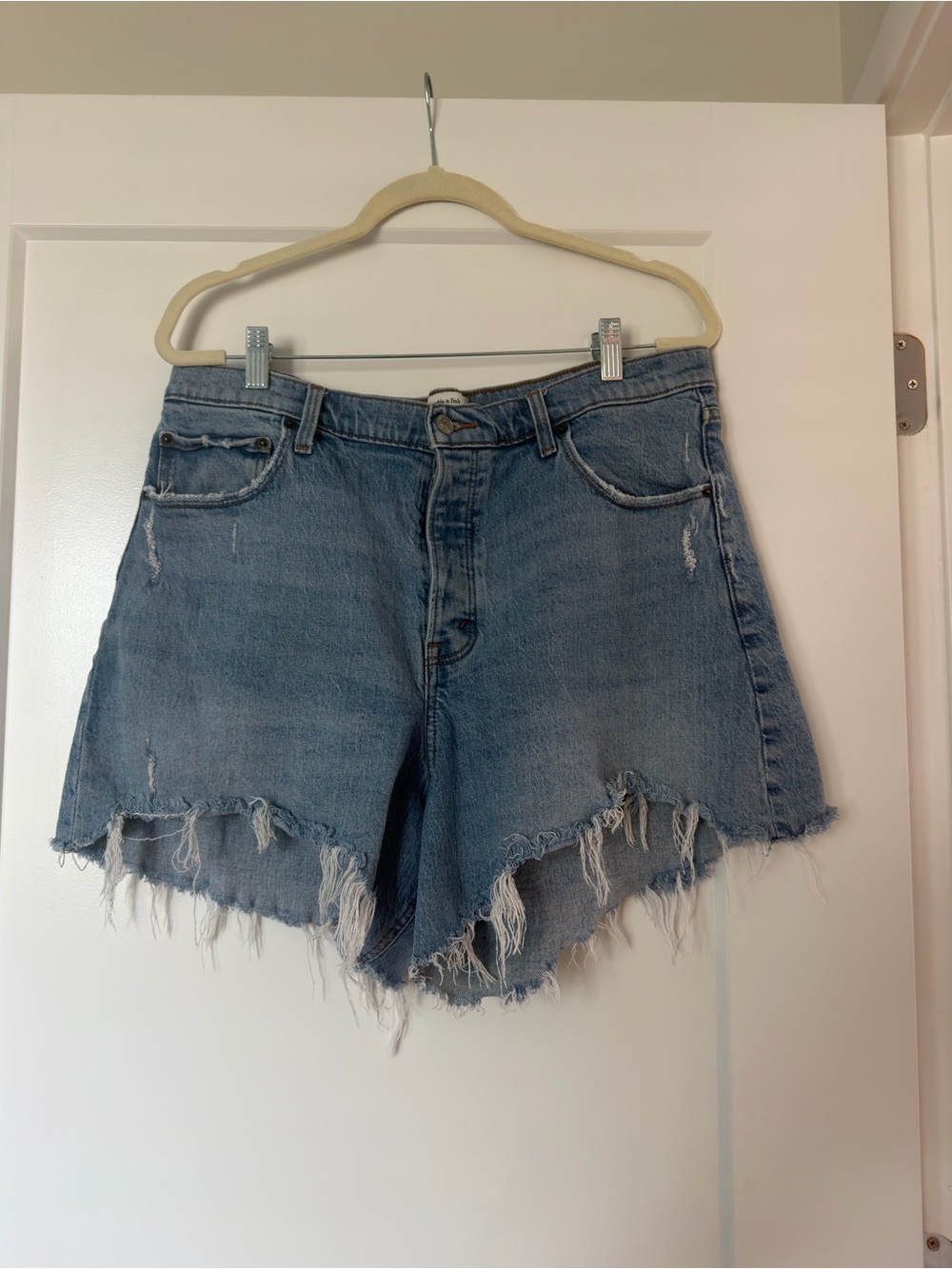 Abercrombie & Fitch Light Blue Distressed Denim Cutoff Shorts